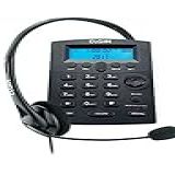 Telefone Headset Com Identificador De Chamadas HST8000 Elgin Base Discadora Conjunto Telefonista Preto