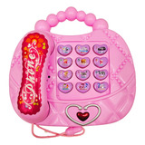 Telefone Musical Educativo Brinquedo Menina Rosa C luz E Som
