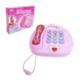 Telefone Musical Infantil Phone Rosa C Luz A Pilha