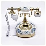 Telefone Retrô Vintage Para Casa Telefone Fixo De Cerâmica Antigo Telefone Fixo Com Fio Para Decoração De Casa Telefone De Mesa