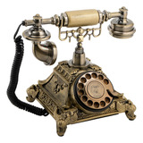 Telefone Rotativo Vintage Jucoan Retrô Cor Bronze