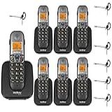 Telefone Sem Fio TS 5120 6 Ramal TS 5121 Viva Voz DECT 6 0 Preto 7 Headset Fone HC 10 Intelbras