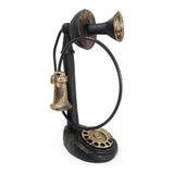 Telefone Vintage Clássico Antigo Discar C Fio Resina 29cm