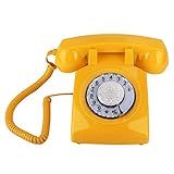 Telefone Vintage Com Mostrador Retrô Telefone Fixo Vintage Telefone De Mesa Amarelo 