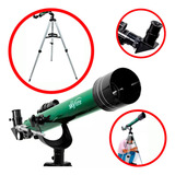 Telescópio Refrator Astronômico Skylife Gemini Azimutal Cor Verde metálico