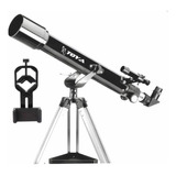 Telescópio Toya 70700 Oculares Plosll   Adpatador De Celular Cor Preto