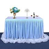 Tempaky Saia De Mesa De Tule Artesanal Toalha De Mesa Decoive Pano De Mesa Para Rec Ou Mesa Redonda Em Casa Rodapé Para Festa De Casamento Banquete Piquenique