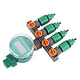 Temporizador De água Kit Controlador Automático De Irrigação Com Divisor De Mangueira De 4 Vias Conector G3 4 Conector De Torneira De 4 Vias 4 Conectores Rápidos Para Pomar De Jardim