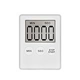 Temporizador Relógio Timer Digital Alarme Sonoro De Cozinha Portátil Cronômetro Automático Magnético Tela Display Despertador Compacto Sem Fio Vermelho Branco Verde Rosa Azul Preto LINHA PREMIUM SYANG BRANCO 