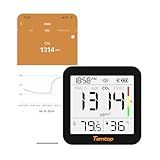 Temtop Monitor De Qualidade Do Ar Interno M10 CO2 6 Em 1 PM2 5 Detecção De COV Sensor Inteligente De Temperatura E Umidade Com Conectividade De Aplicativo Para Testes E Análise De Qualidade Do