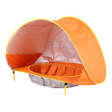 Tenda Barraca Infantil Bebê Piscina Areia Praia Proteção Uv Cor Laranja