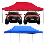 Tenda Gazebo 3 X 6m Em Aço Dobrável Barraca Camping Cor Azul
