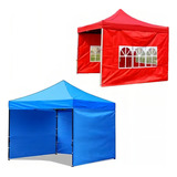 Tenda Gazebo Sanfonada 2x2 Com 3 Laterais Impermeáveis Pro Cor Azul
