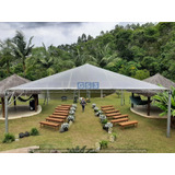 Tenda Piramidal 10x10 Transparente Galvanizada Com Calhas