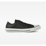 Tênis All Star Couro Preto branco Cano Baixo Original