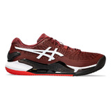 Tênis Asics Gel-resolution 9 Clay Color Antique Red/white - Adulto 39 Br