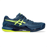 Tênis Asics Gel Resolution 9 Clay Masculino Azul E Amarelo