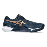 Tênis Asics Resolution 9   Clay New French Blue Gold