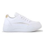 Tênis Branco Feminino Casual Plataforma Recortes Fitscarpa