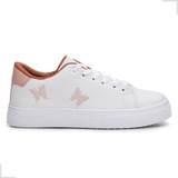 Tenis Branco Femininos Casual Borboleta Estilo Shoes