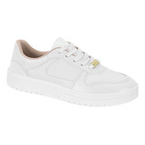 Tênis Casual Moleca Feminino Couro Costura Conforto Estilo