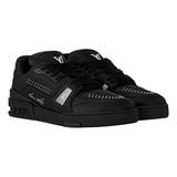 Tênis Couro Preto Trainer