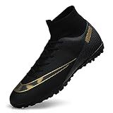 Tênis De Futebol Masculino Turf Chuteiras De Futebol Preto-branco Cano Alto Treinamento-pista Atlética- Preto- 8