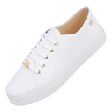Tênis Feminino Casual Confortável Pingente Coração Branco