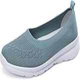 Tênis Feminino Casual De Malha Respirável Tênis De Corrida Com Sola Macia E Leve Calçado Ortopédico 38 Blue