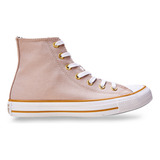 Tênis Feminino Chuck Taylor Cano Longo Tecido All Star Cor Rosa Nude/marrom Claro/branco Desenho Do Tecido Liso Tamanho 37 Br