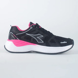 Tênis Feminino Diadora Stratus Ii Preto Pink Caminhada