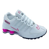 Tênis Feminino Nike Shox Nz 4 Molas Branco Rosa Eu Se Delive