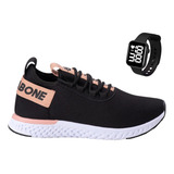 Tênis Feminino Ortopédico Caminhada Academia Corre + Relógio