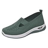 Tênis Feminino Para Caminhada Suporte De Arco Sem Cadarço Sola Macia Respirável Casual Confortável Y1 Verde 35