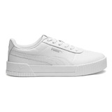 Tênis Feminino Puma Carina Lux Bdp Branco E Prata Original
