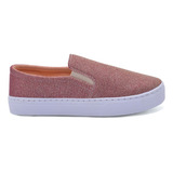 Tenis Feminino Slip On Casual Alpargata Sapatilha Brilho