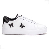 Tenis Femininos Branco Casual Borboleta Sapato Estilo Shoes