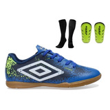 Tênis Futsal Umbro Infantil Original + Meião + Caneleira