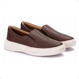 Tenis Iate Sapatenis Couro Legitimo Slip On Polo Iate