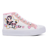 Tênis Infantil Casual Lulu Botinha Menina Glitter