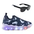 Tenis Infantil De Led Meninos Calce Facil Elastico + Oculos