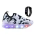 Tenis Infantil De Led Meninos Calce Facil Elastico + Relogio