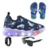 Tenis Infantil De Led Meninos Leve + Chinelo Oculos Relogio
