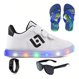 Tenis Infantil Led Casual