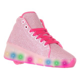 Tenis Infantil Led Luz Rodinha Botinha