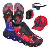 Tênis Infantil Masculino Led Homem Aranha