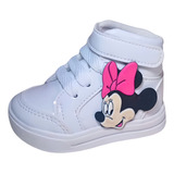 Tênis Infantil Minnie Botinha Para Menina bebê Branco 21 Br