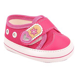 Tênis Infantil Velcro Enfeite Flor Coração