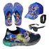 Tênis Led Infantil Sonic + Boné + Chinelo + Relógio + Óculos