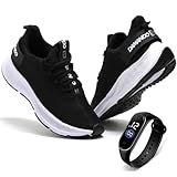 Tenis Masculino Academia Corrida Treino Esportivo Caminhada Confortavel E Leve - Relógio Digital -Preto-Branco- BR- Adulto- Numérico- 42-